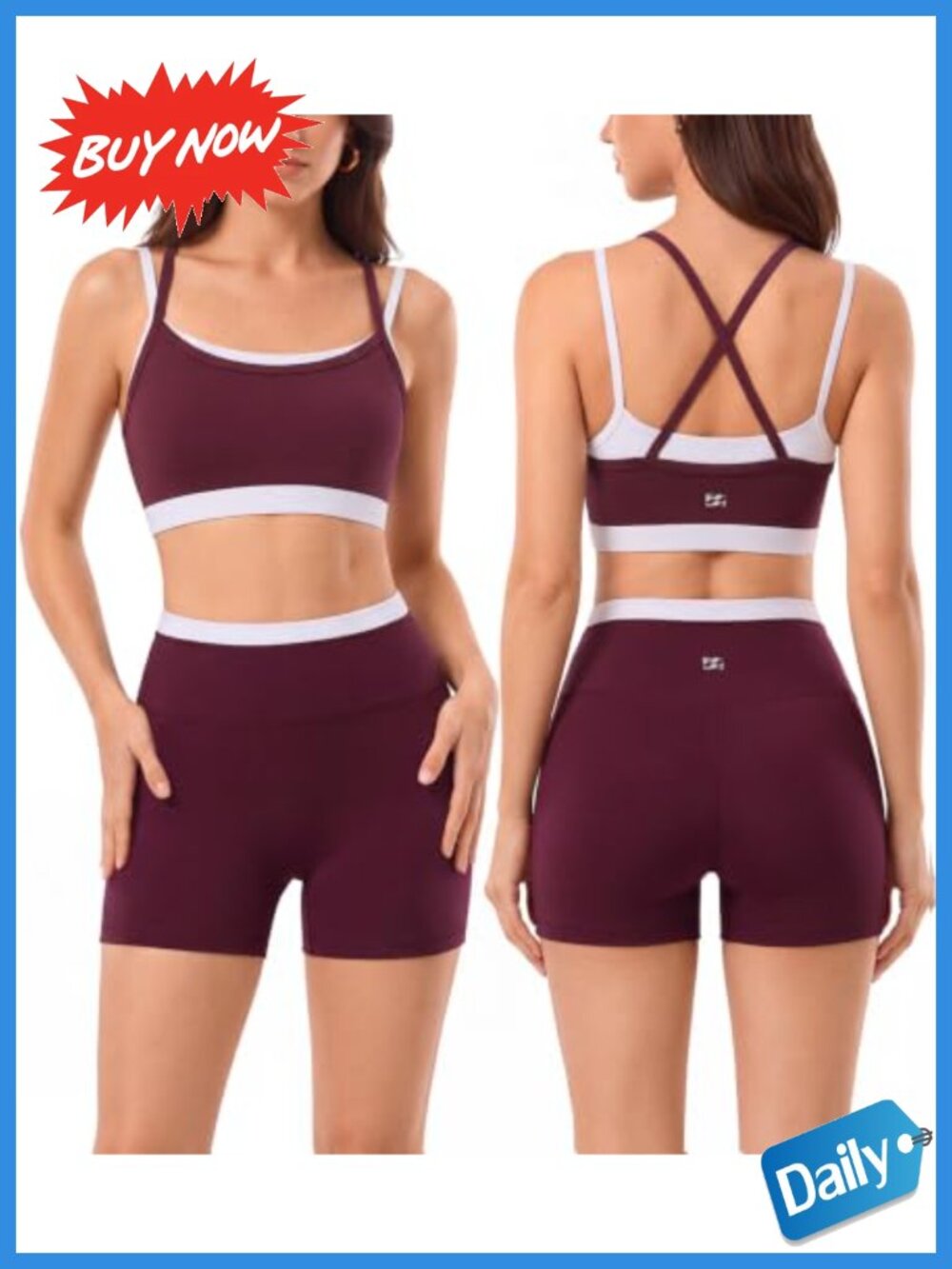 Women's Seamless Workout Set Nylon Spandex Sports Bra High Waisted Shorts